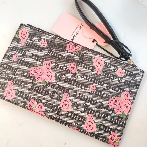 Juicy Couture Large Wristlet Logo Roses - Picture 3 of 11